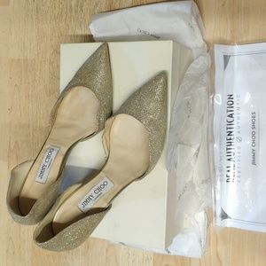 Jimmy Choo glitter gold Esther 60 size 39.5